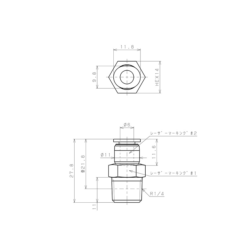Van Khí Nén Một Chiều  Pisco CVPC6-02B_drawing