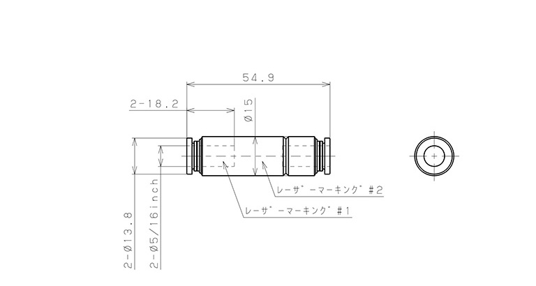 Van Khí Nén Một Chiều  Pisco CVU5/16-5/16_drawing
