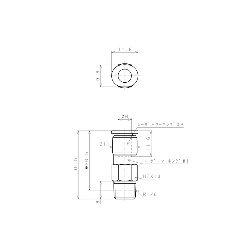 Van Khí Nén Một Chiều  Pisco CVPC6-01B_drawing