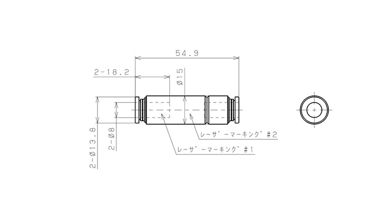 Van Khí Nén Một Chiều  Pisco CVU8-8_drawing
