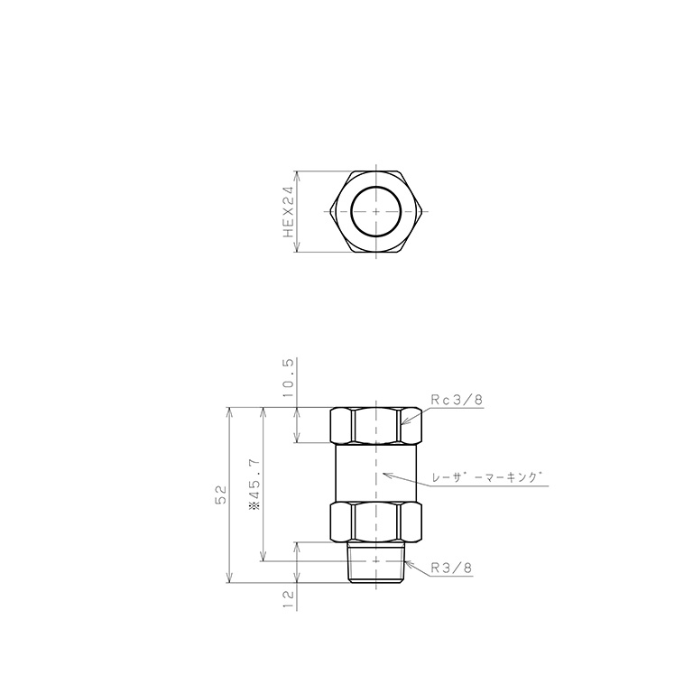 Van Khí Nén Một Chiều  Pisco CVF03-03A_drawing