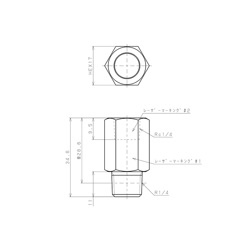Van Khí Nén Một Chiều  Pisco CVPF02-02A_drawing
