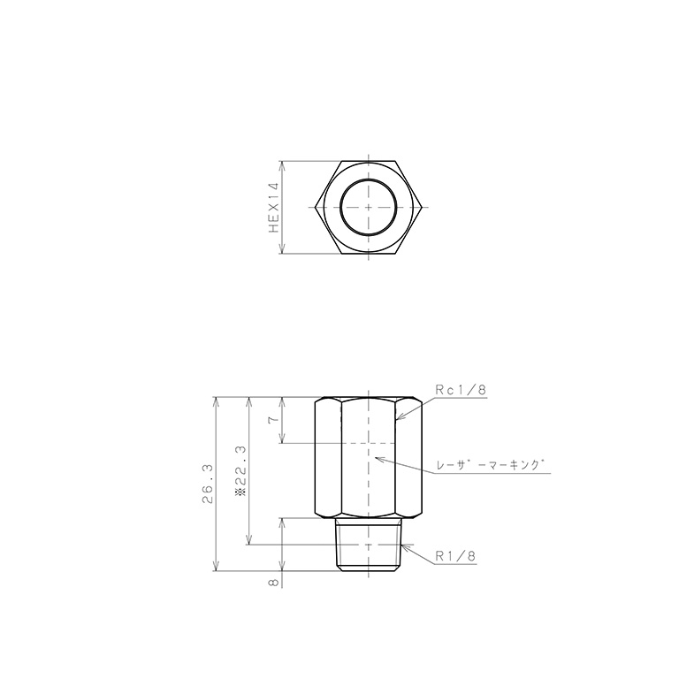 Van Khí Nén Một Chiều  Pisco CVF01-01A_drawing