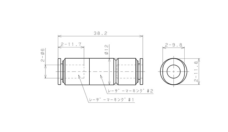 Van Khí Nén Một Chiều  Pisco CVU6-6_drawing
