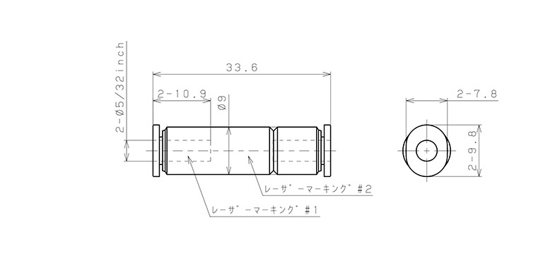 Van Khí Nén Một Chiều  Pisco CVU5/32-5/32_drawing