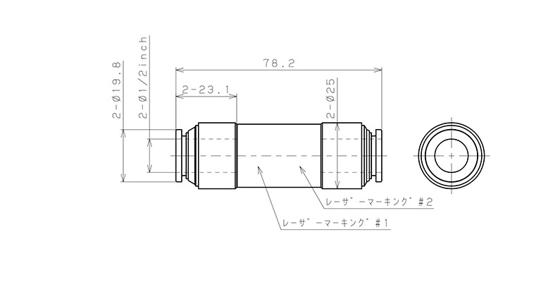Van Khí Nén Một Chiều  Pisco CVU1/2-1/2_drawing