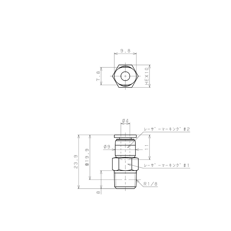 Van Khí Nén Một Chiều  Pisco CVPC4-01A_drawing