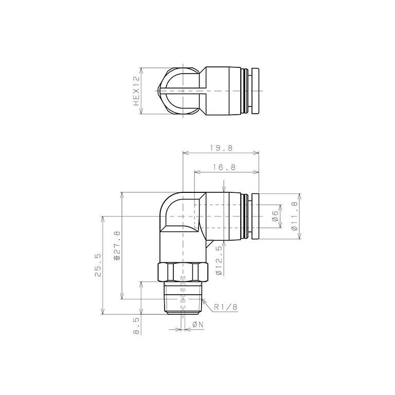 Van Lưu Lượng Cố Định Pisco JKL6-01B0.3_drawing