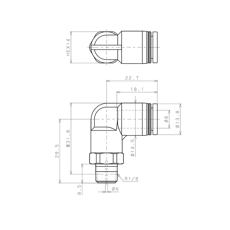 Van Lưu Lượng Cố Định Pisco JKL8-01A0.9_drawing