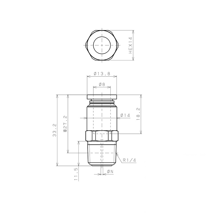 Van Lưu Lượng Cố Định Pisco JKC8-02B0.3_drawing