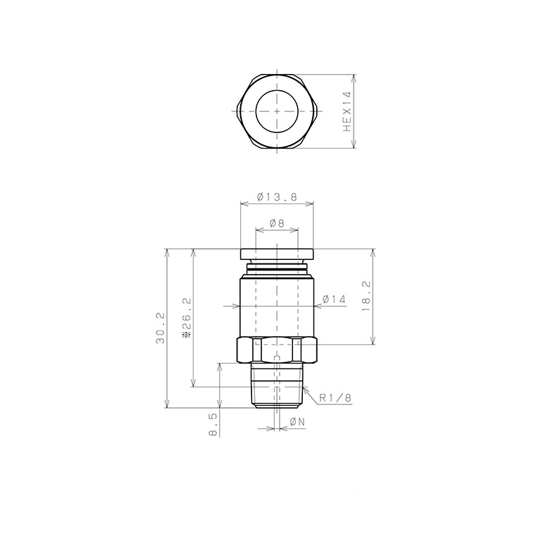 Van Lưu Lượng Cố Định Pisco JKC8-01B0.6_drawing