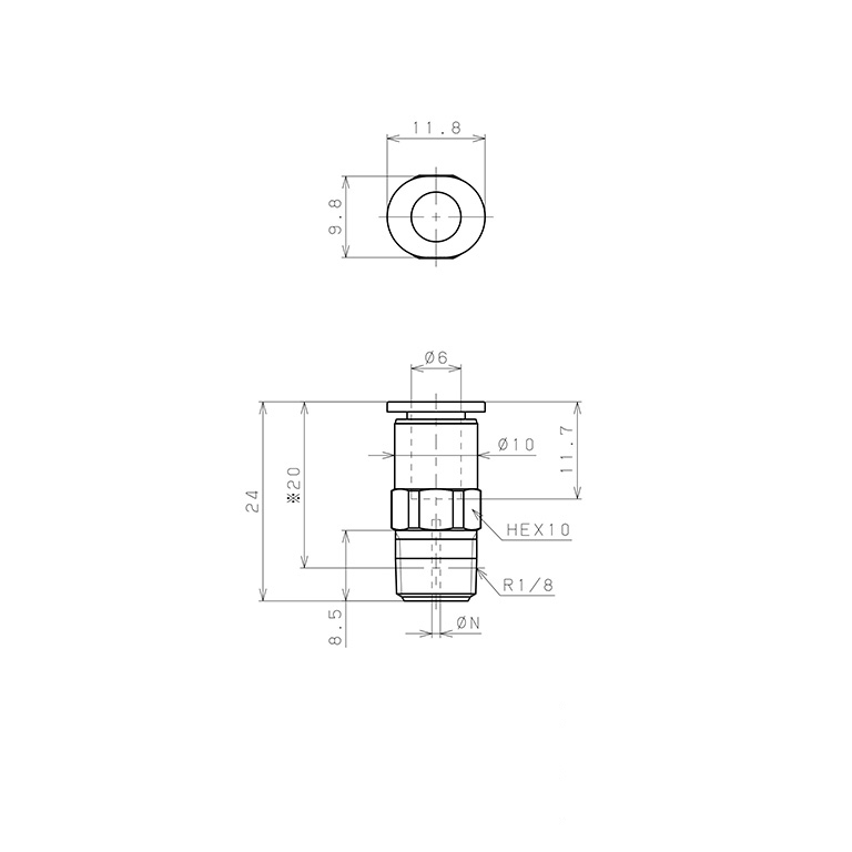 Van Lưu Lượng Cố Định Pisco JKC6-01B1.5_drawing