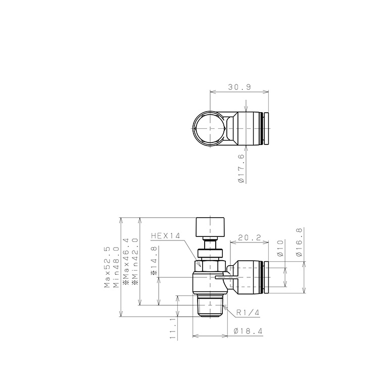 Van Điều Chỉnh Áp Suất Khí Nén Pisco JPC10-02_drawing