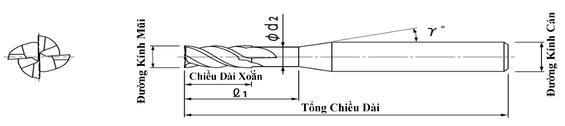 Dao Phay Ngón 4 Me Mũi Dài Carbide Phủ Mugen MSUSZ440-LN NS Tool 3x15xC6_drawing