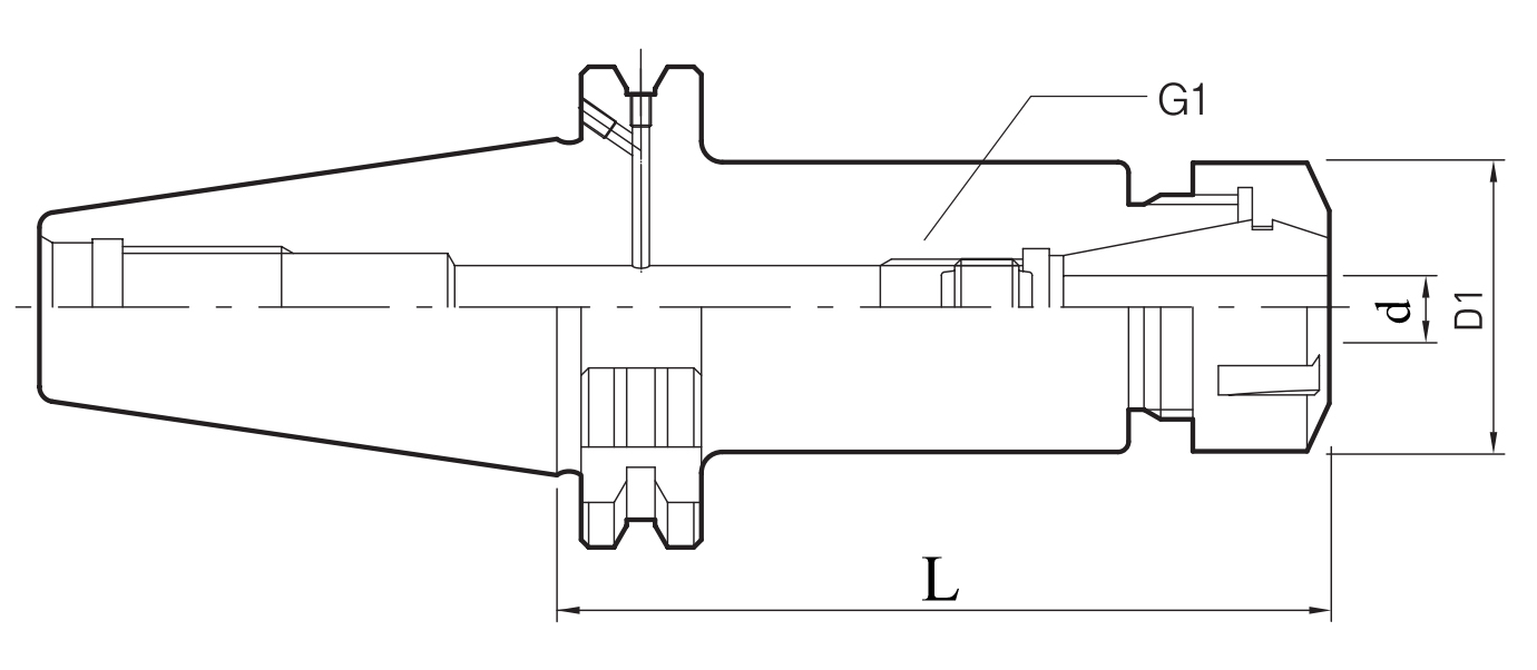 Đầu Kẹp SK40-ER Jeil 1-16 70mm_drawing