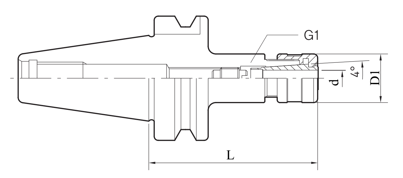 Đầu Kẹp BT50-JSKP Jeil 2-6 120mm_drawing