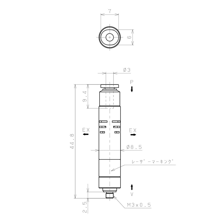 Bộ Tạo Chân Không Dòng VUM Pisco VUML05-M33_drawing
