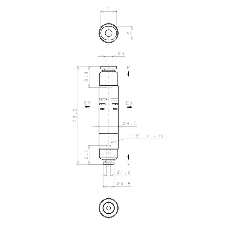 Bộ Tạo Chân Không Dòng VUM Pisco VUML04-1803_drawing
