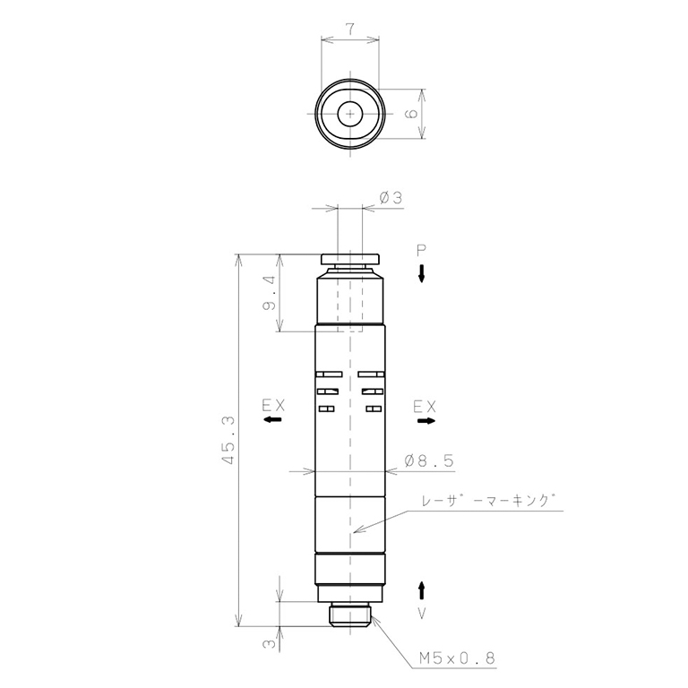 Bộ Tạo Chân Không Dòng VUM Pisco VUMH03-M53_drawing