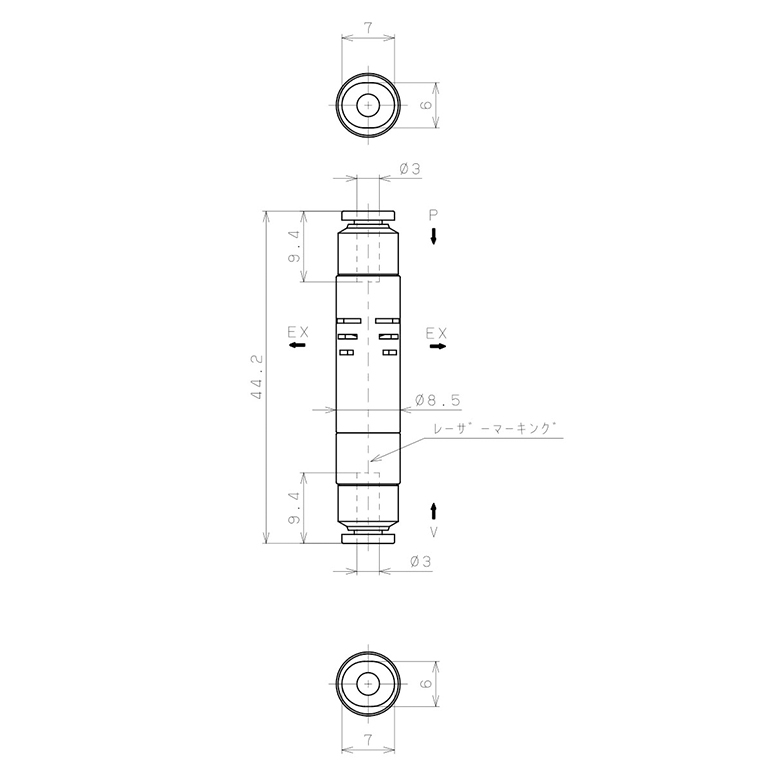 Bộ Tạo Chân Không Dòng VUM Pisco VUME04-33_drawing