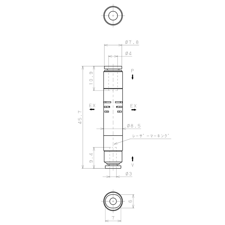 Bộ Tạo Chân Không Dòng VUM Pisco VUME04-34_drawing