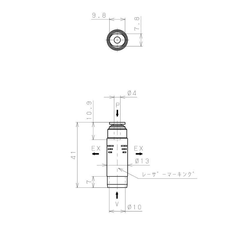 Bộ Tạo Chân Không Dòng VU Pisco VUH05-4A_drawing
