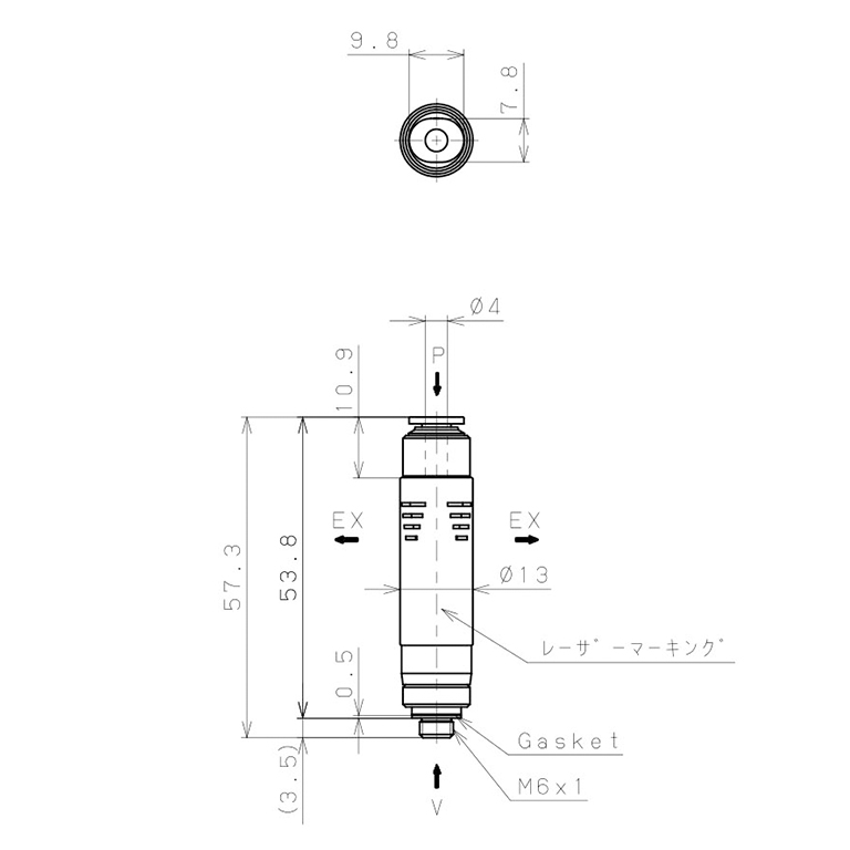 Bộ Tạo Chân Không Dòng VU Pisco VUE07-M64A_drawing