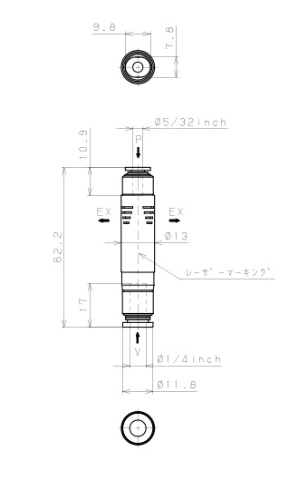 Bộ Tạo Chân Không Dòng VU Pisco VUH07-1/4-5/32A_drawing