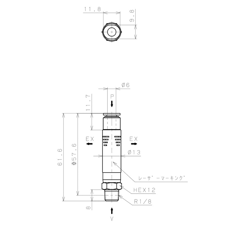 Bộ Tạo Chân Không Dòng VU Pisco VUE07-016A_drawing