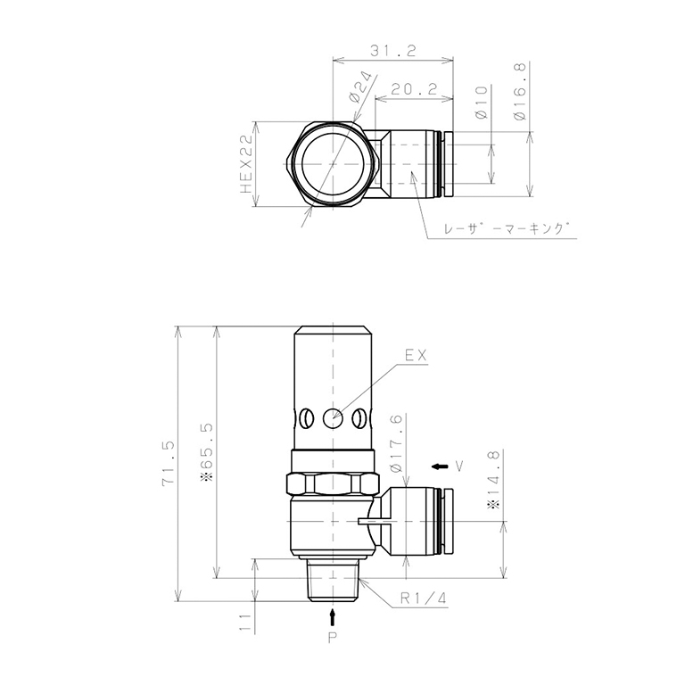 Bộ Tạo Chân Không Dòng VH - VS Pisco VHL15-1002_drawing