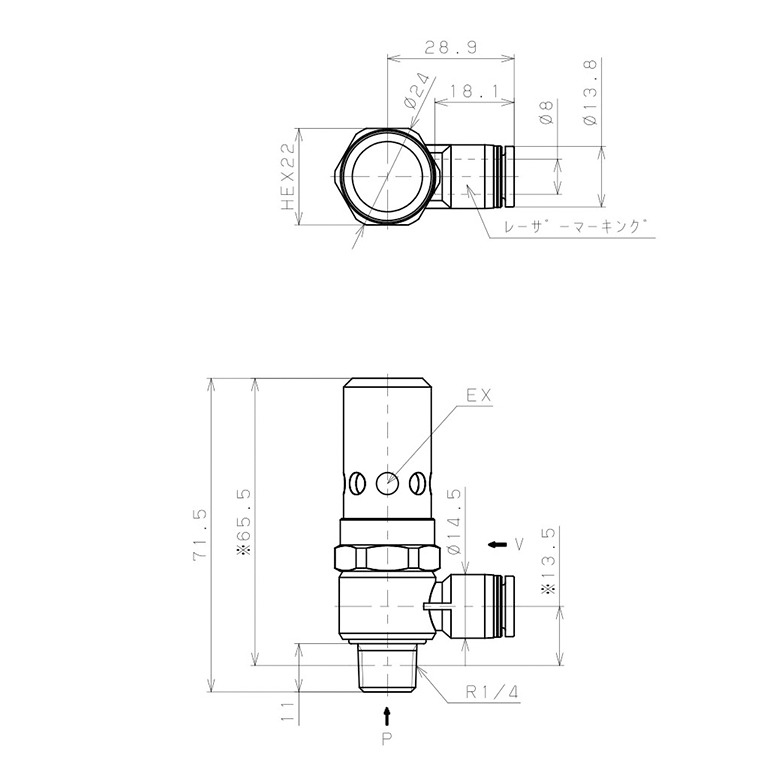 Bộ Tạo Chân Không Dòng VH - VS Pisco VHL15-802_drawing