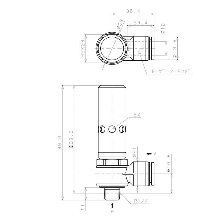 Bộ Tạo Chân Không Dòng VH - VS Pisco VHL20-1202_drawing