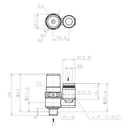 Bộ Tạo Chân Không Dòng VH - VS Pisco VSL07-801_drawing