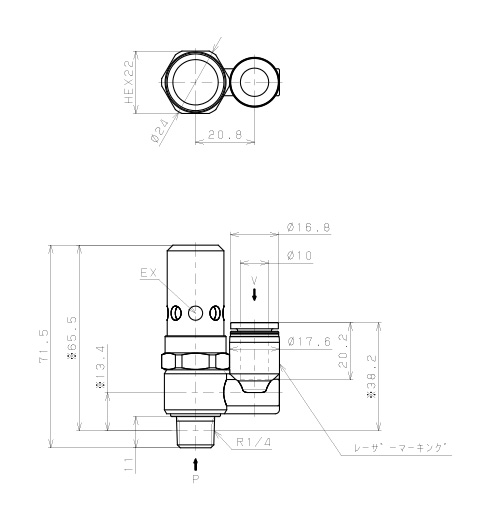 Bộ Tạo Chân Không Dòng VH - VS Pisco VSH15-1002_drawing