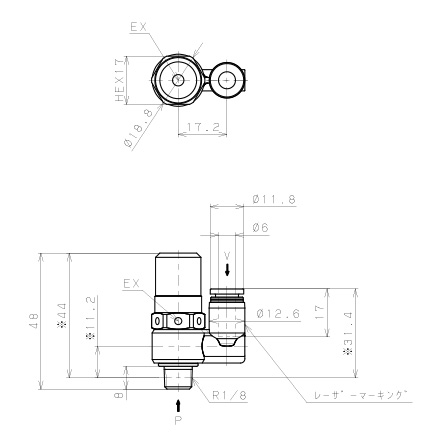 Bộ Tạo Chân Không Dòng VH - VS Pisco VSL05-601_drawing