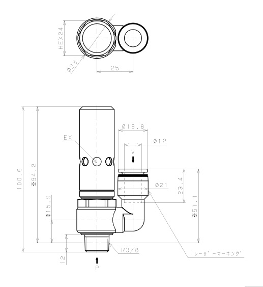 Bộ Tạo Chân Không Dòng VH - VS Pisco VSH20-1203_drawing