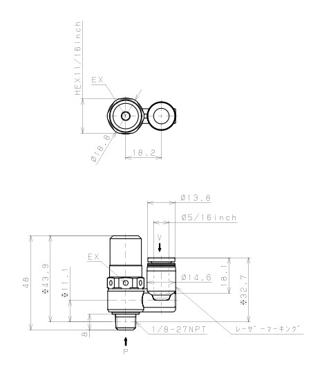 Bộ Tạo Chân Không Dòng VH - VS Pisco VSH12-5/16N1U_drawing