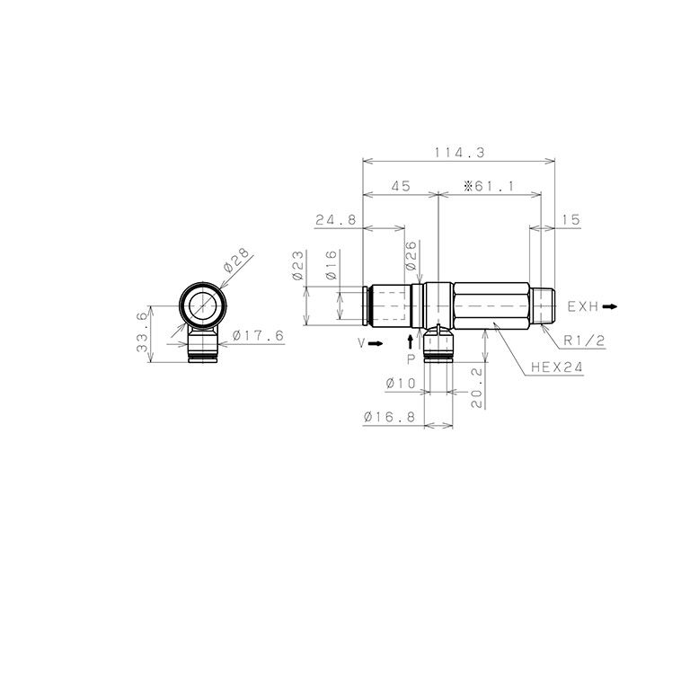 Bộ Tạo Chân Không Dòng VRL Pisco VRL300-161004_drawing