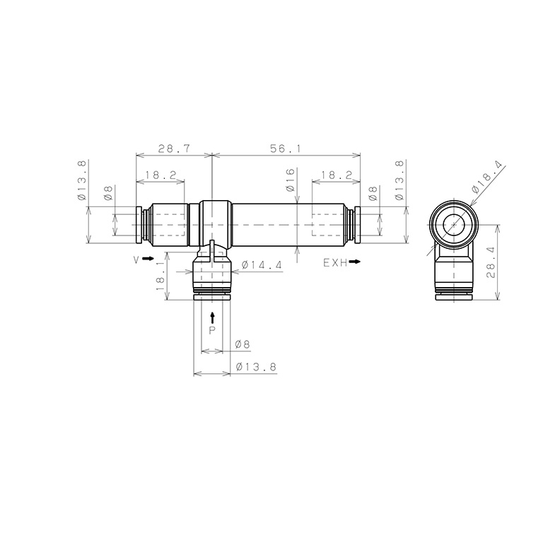 Bộ Tạo Chân Không Dòng VRL Pisco VRL50-080808_drawing