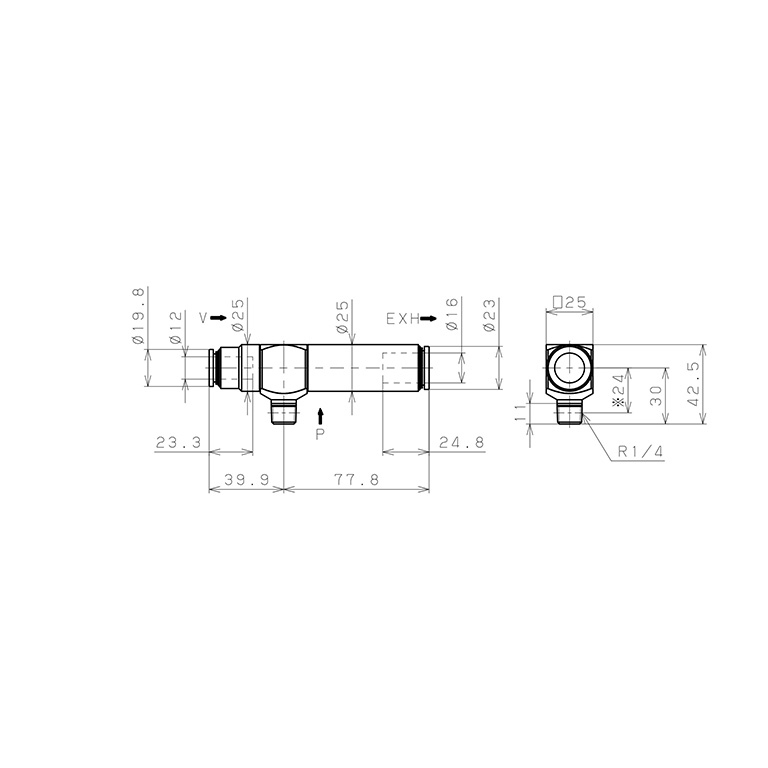 Bộ Tạo Chân Không Dòng VRL Pisco VRL300-120216_drawing