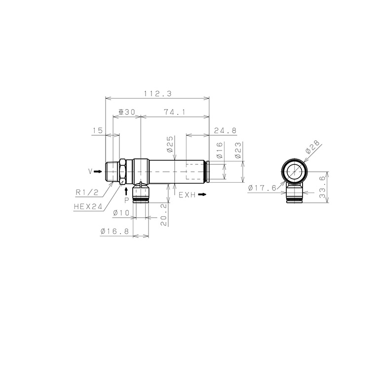 Bộ Tạo Chân Không Dòng VRL Pisco VRL200-041016_drawing