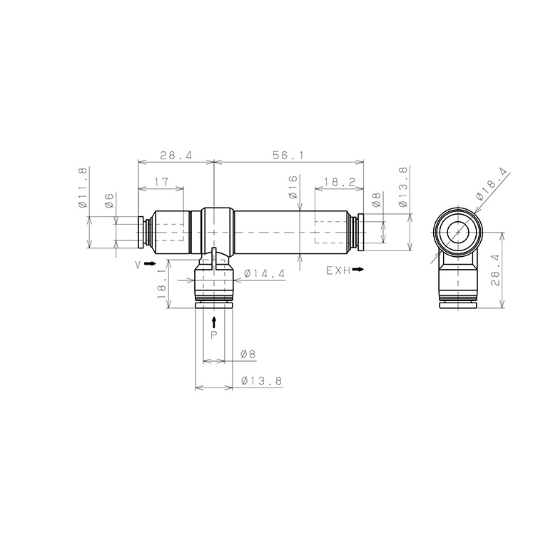 Bộ Tạo Chân Không Dòng VRL Pisco VRL50-060808_drawing