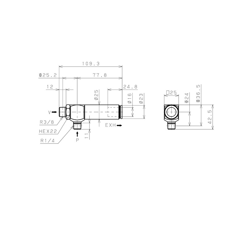 Bộ Tạo Chân Không Dòng VRL Pisco VRL200-030216_drawing