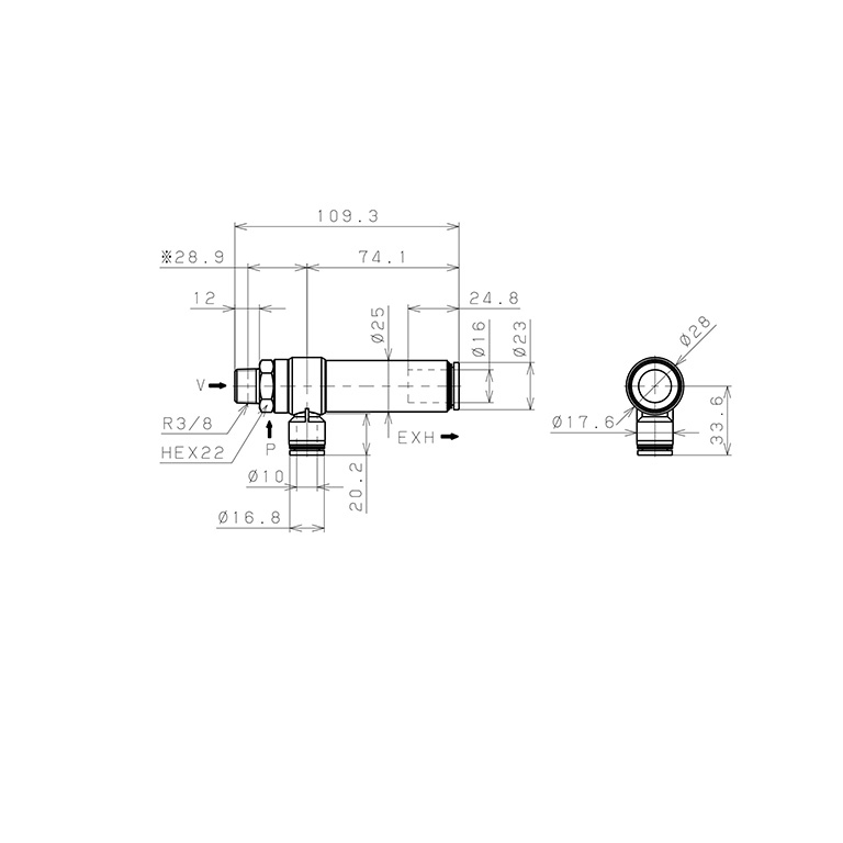 Bộ Tạo Chân Không Dòng VRL Pisco VRL300-031016_drawing