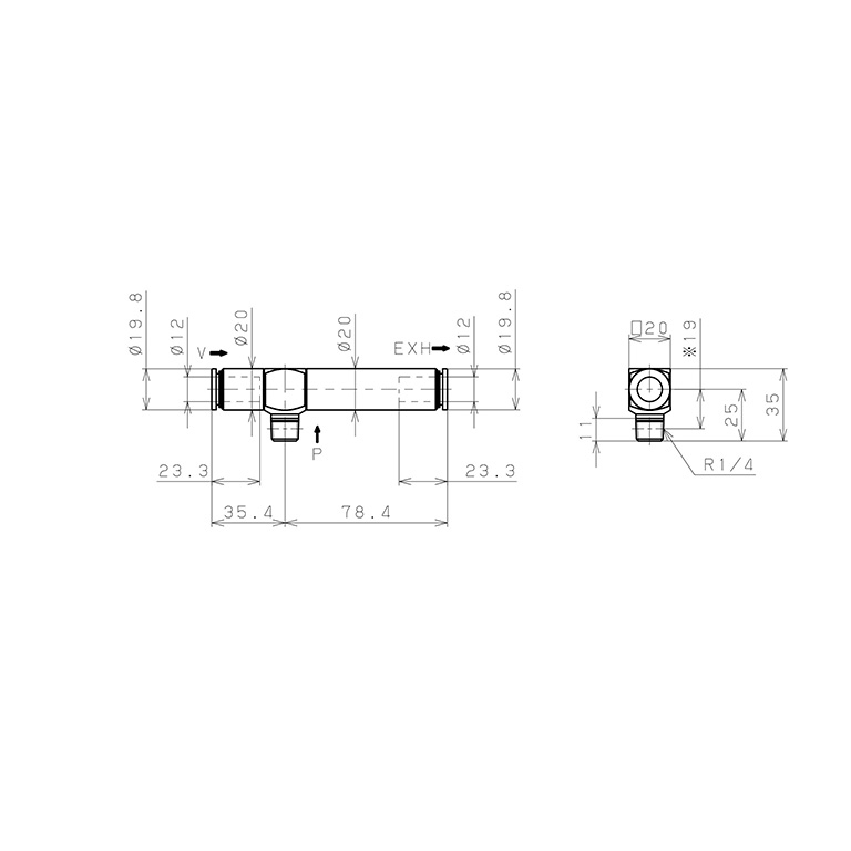 Bộ Tạo Chân Không Dòng VRL Pisco VRL100-120212_drawing