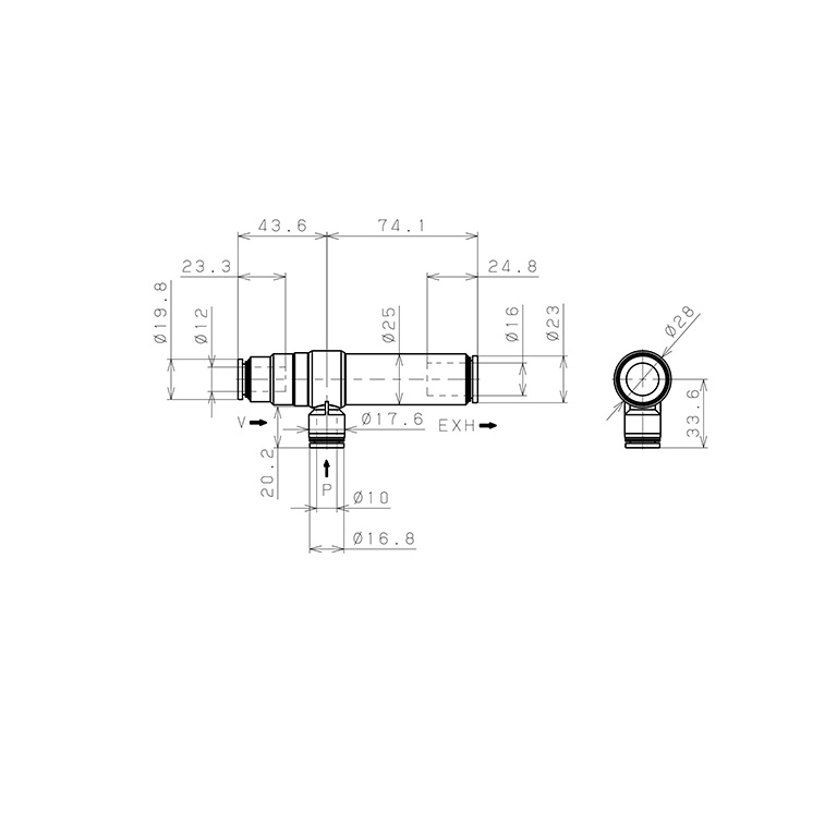 Bộ Tạo Chân Không Dòng VRL Pisco VRL200-121016_drawing