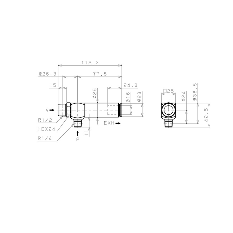 Bộ Tạo Chân Không Dòng VRL Pisco VRL300-040216_drawing
