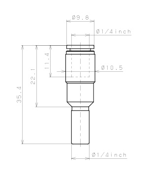 Bộ Tạo Chân Không Dòng VY Pisco VYF1/4-1/4M_drawing