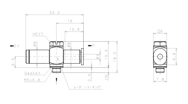 Bộ Tạo Chân Không Dòng VM - VC Pisco VCL03-M53_drawing