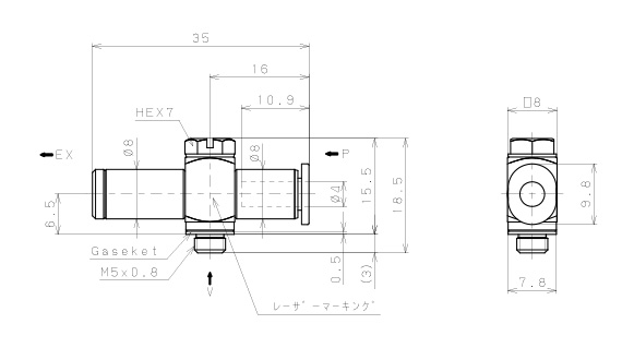 Bộ Tạo Chân Không Dòng VM - VC Pisco VCL05-M54_drawing